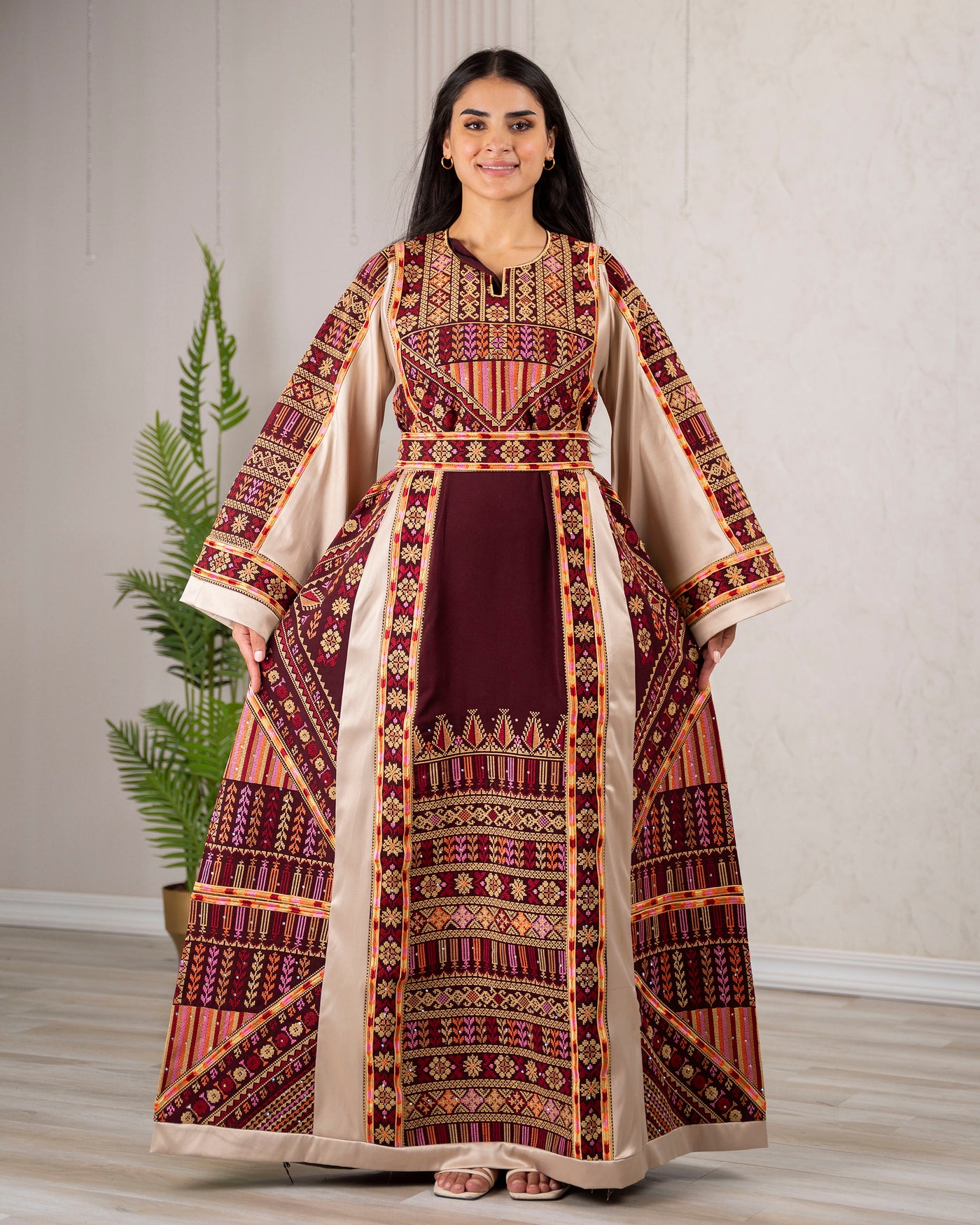 Crystal Of Ramallah 2 - High Quality Traditional Embroidered Palestinian Thobe