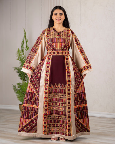 Crystal Of Ramallah 2 - High Quality Traditional Embroidered Palestinian Thobe