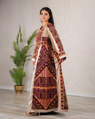 Crystal Of Ramallah 2 - High Quality Traditional Embroidered Palestinian Thobe