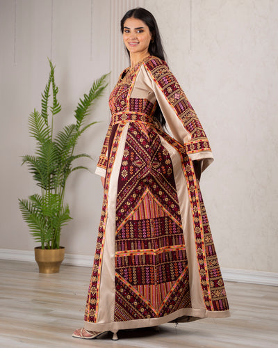 Crystal Of Ramallah 2 - High Quality Traditional Embroidered Palestinian Thobe