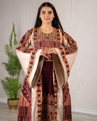 Crystal Of Ramallah 2 - High Quality Traditional Embroidered Palestinian Thobe
