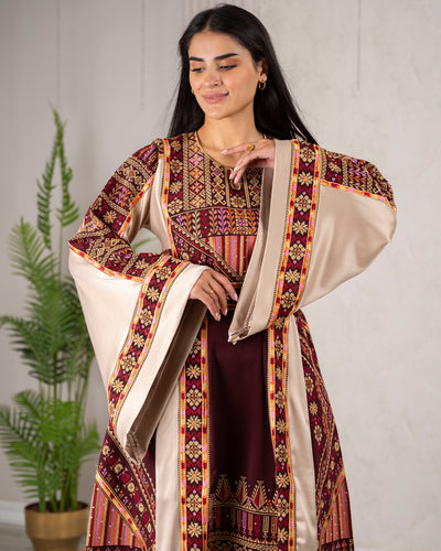 Crystal Of Ramallah 2 - High Quality Traditional Embroidered Palestinian Thobe