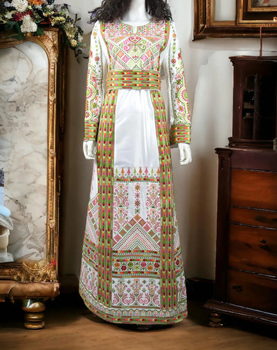 Tulkarem Beauty - High Quality Embroidered Palestinian Style Thobe - JPK Traditions