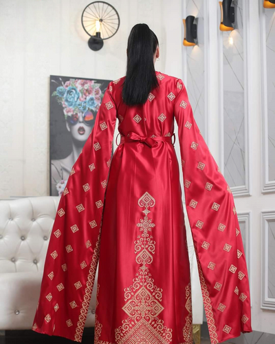 Red Queen - Embroidered Palestinian Style Dress