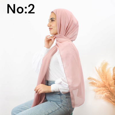 Chiffon Hijab With Cap 2 - Hijab Package of 3 (Choose Any 3 Colors!)