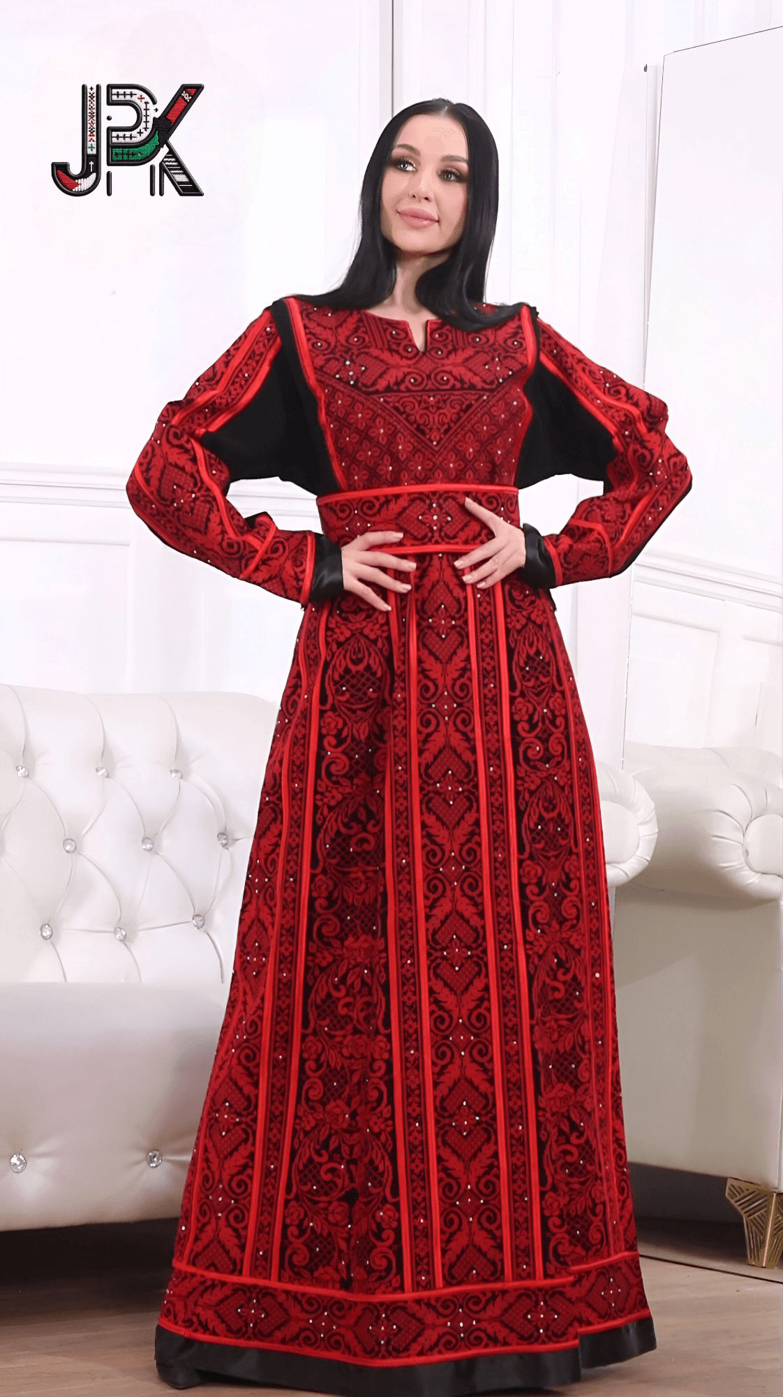 Rose Of Yafa - Traditional Embroidered Palestinian Thobe/Kaftan - JPK Traditions