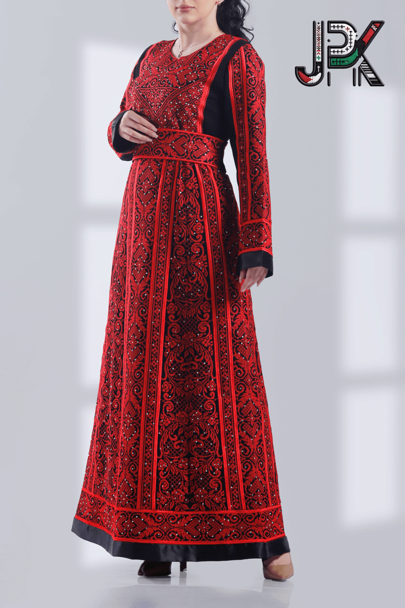 Rose Of Yafa - Traditional Embroidered Palestinian Thobe/Kaftan - JPK Traditions