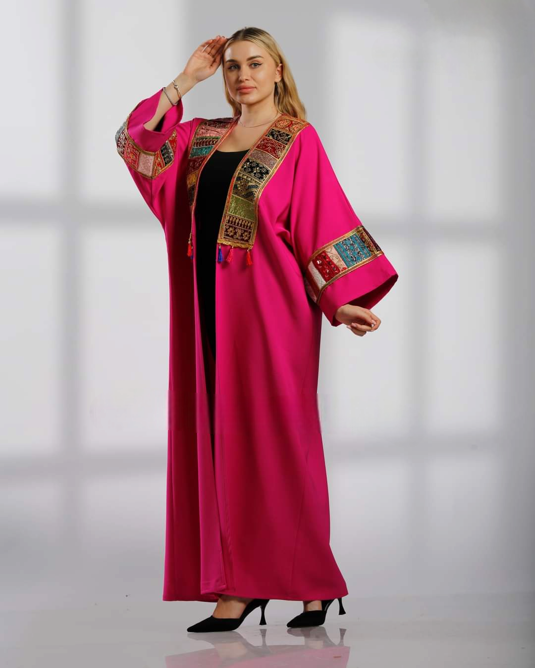 Pretty Abaya -  Embroidered Palestinian style Abaya