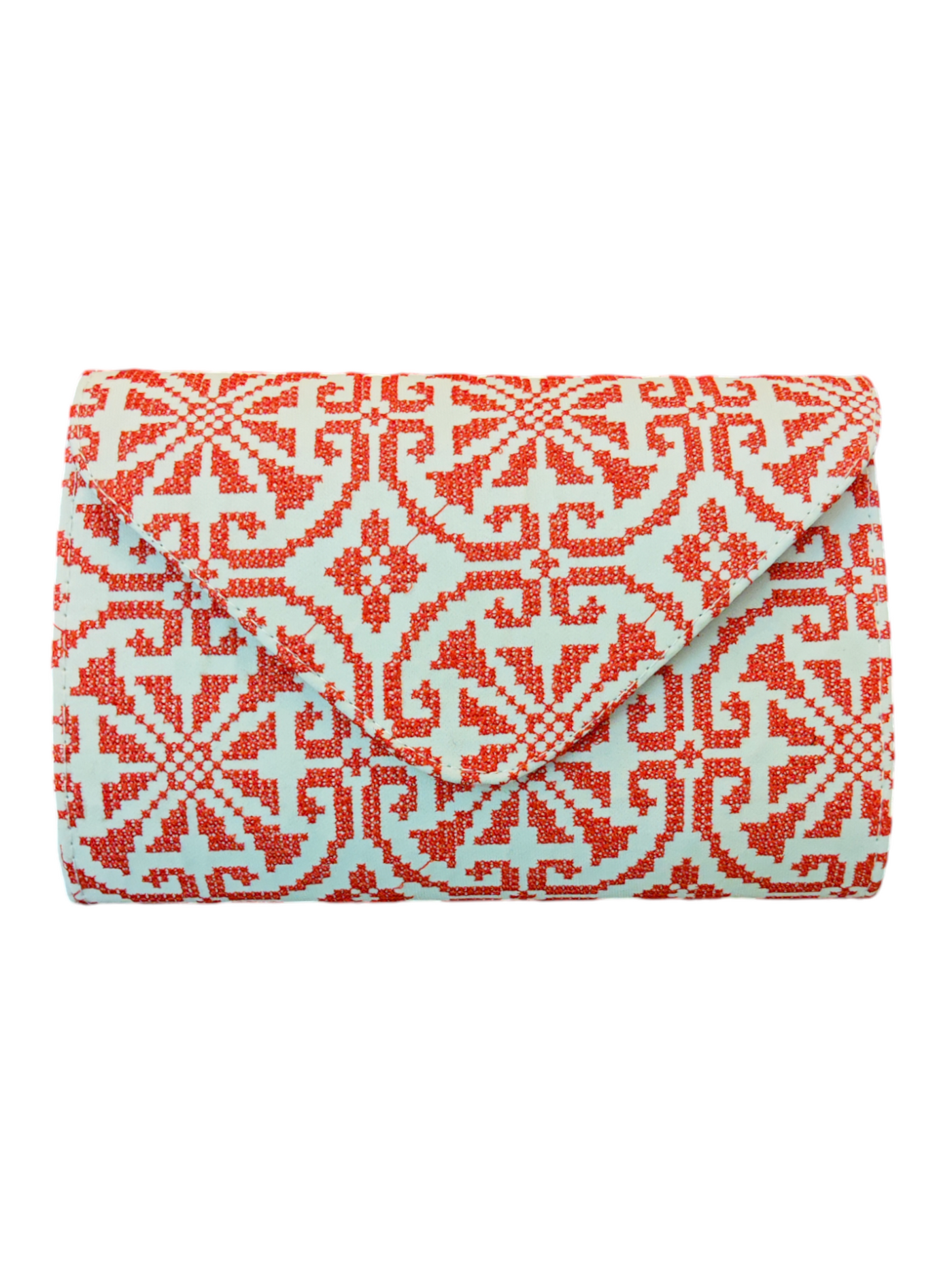 White & Red Traditional Embroidered Palestinian Purse