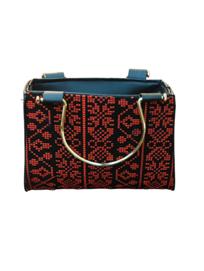 Modern Small Red Embroidered Palestinian Purse 2