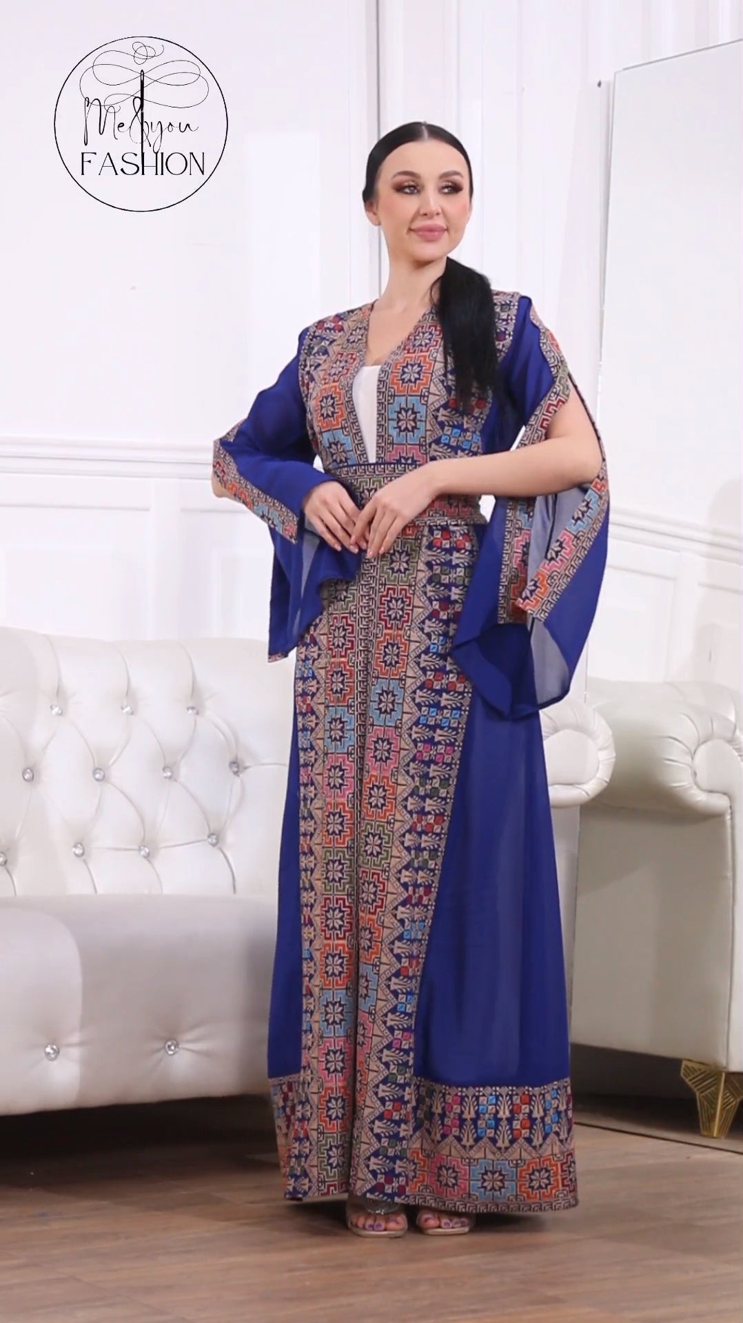 Nablus Heritage - Traditional Embroidered Palestinian style Kaftan