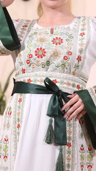 Flower Of Jerusalem -High Quality Embroidered Palestinian style Thobe - JPK Traditions