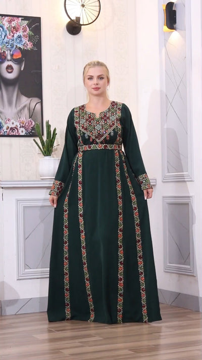 Akka's Elegance - Embroidered Palestinian style Thobe