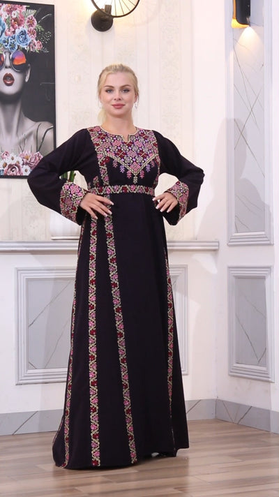 Akka's Elegance - Embroidered Palestinian style Thobe