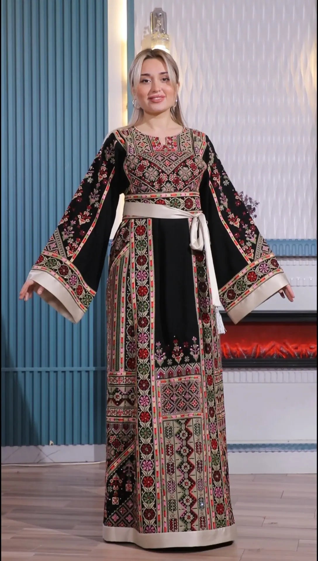 Treasure Of Tulkarem - High Quality Embroidered Palestinian Kaftan/Thobe - JPK Traditions