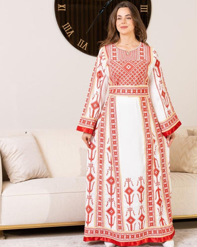 Gazan Resilience - Traditional Embroidered Palestinian style Thobe for women
