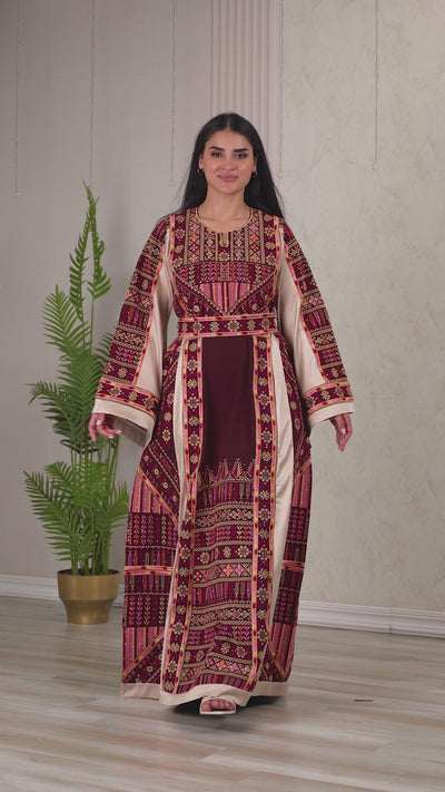 Crystal Of Ramallah 2 - High Quality Traditional Embroidered Palestinian Thobe