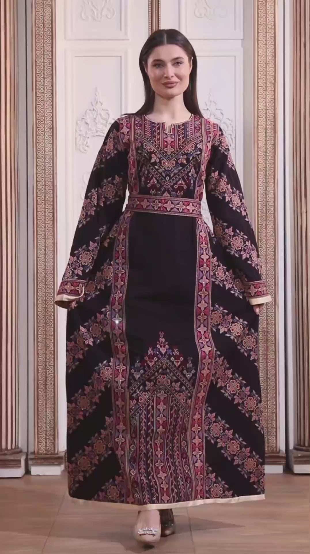 Moon Of Jerusalem- Traditional Embroidered Palestinian style Thobe