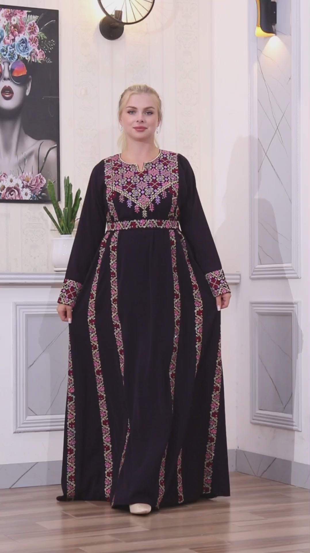 Akka's Elegance - Embroidered Palestinian style Thobe