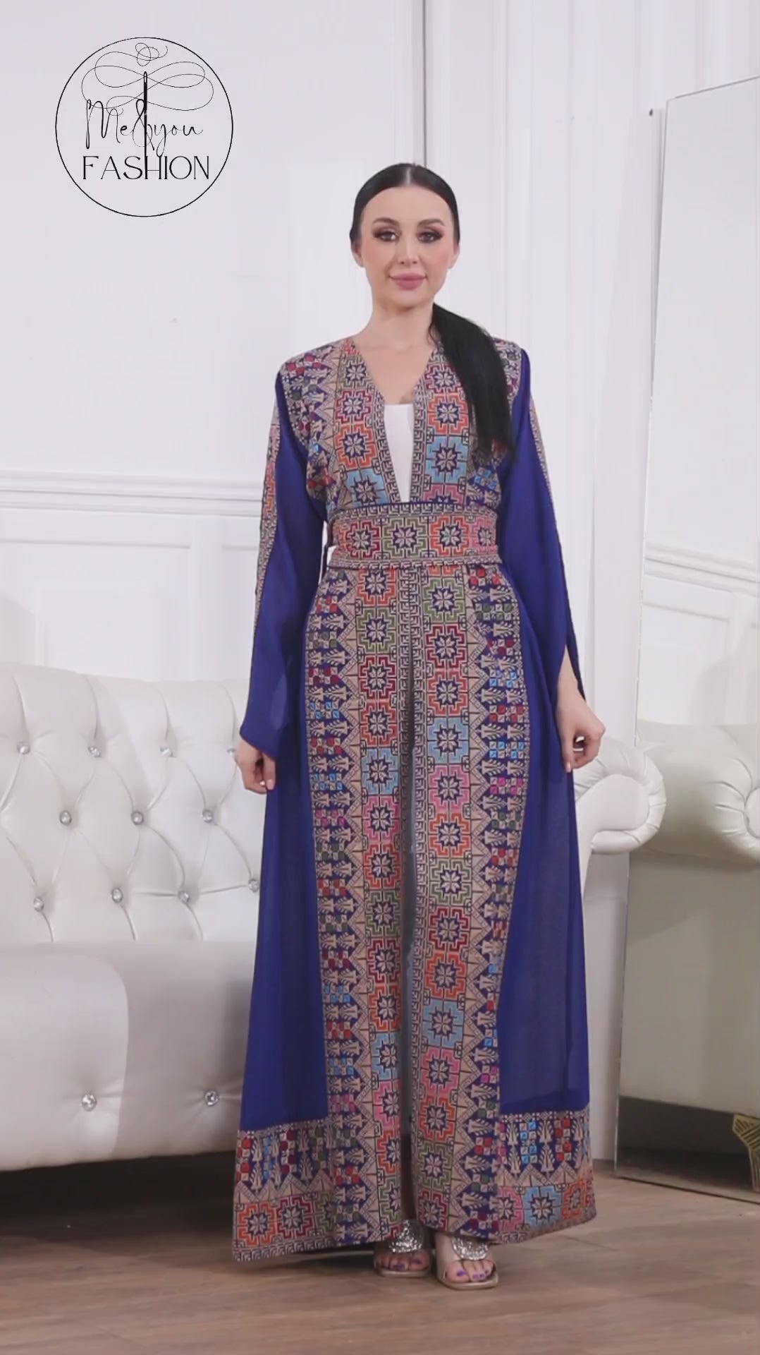 Nablus Heritage - Traditional Embroidered Palestinian style Kaftan