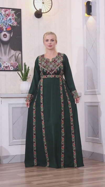 Akka's Elegance - Embroidered Palestinian style Thobe